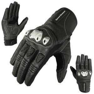 Classic Leather Biker Gloves